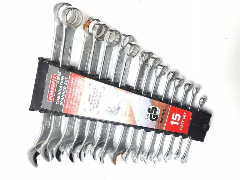 KLUCZE PŁASKO OCZKOWE POWERFIX PROFI 15 KLUCZY/4004646200189