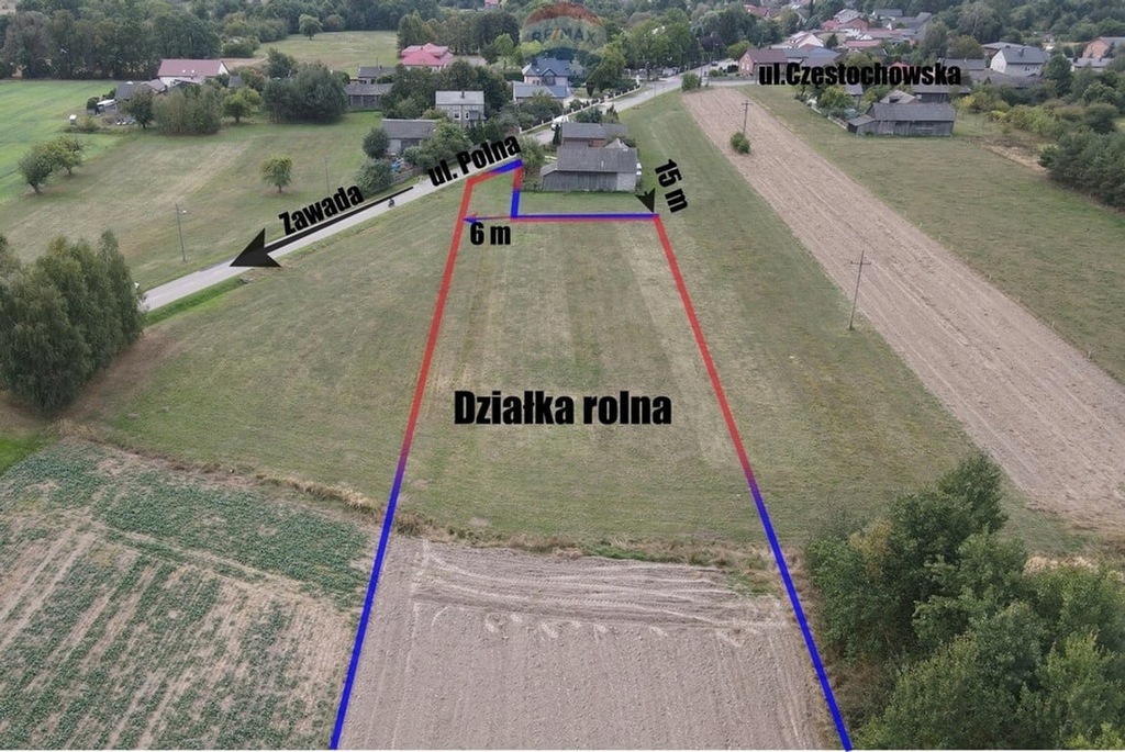 Działka, Konary, Kłomnice (gm.), 9900 m²