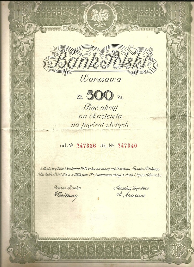 Купить !BANK POLSKI S.A.! 500 злотых! ВАРШАВА 1934 год!: отзывы, фото, характеристики в интерне-магазине Aredi.ru