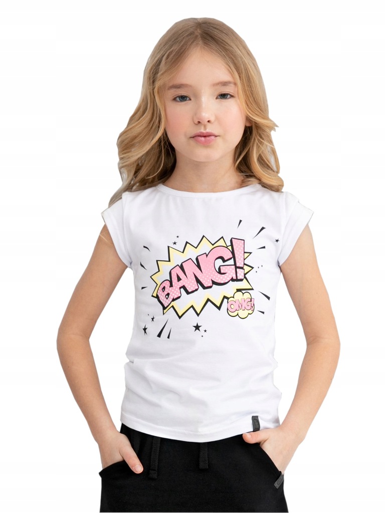 T-shirt All for kids BANG biały 140 / 146
