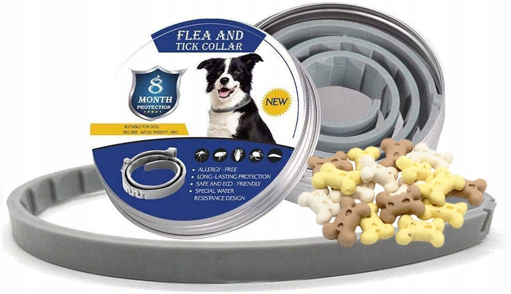 OBROŻA DLA PSA NA PCHŁY KLESZCZE 8 MIESIĘCY 63 CM