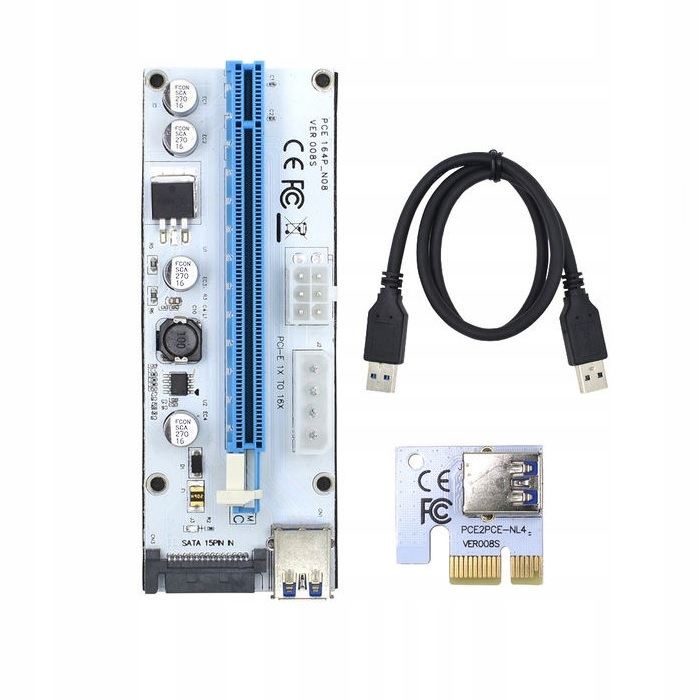 Купить Адаптер Riser PCI-E 1x-16x USB 3.0 008S SATA MOLEX: отзывы, фото, характеристики в интерне-магазине Aredi.ru