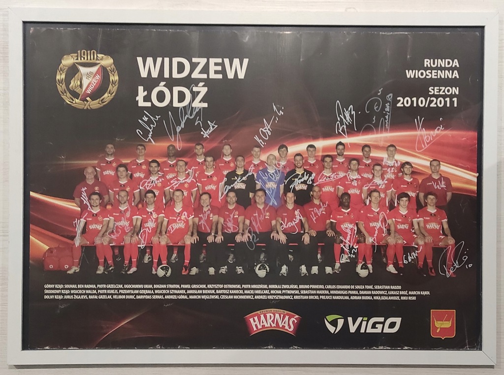 WIDZEW ŁÓDŹ PLAKAT Z AUTOGRAFAMI ZESPOŁU 2010/2011