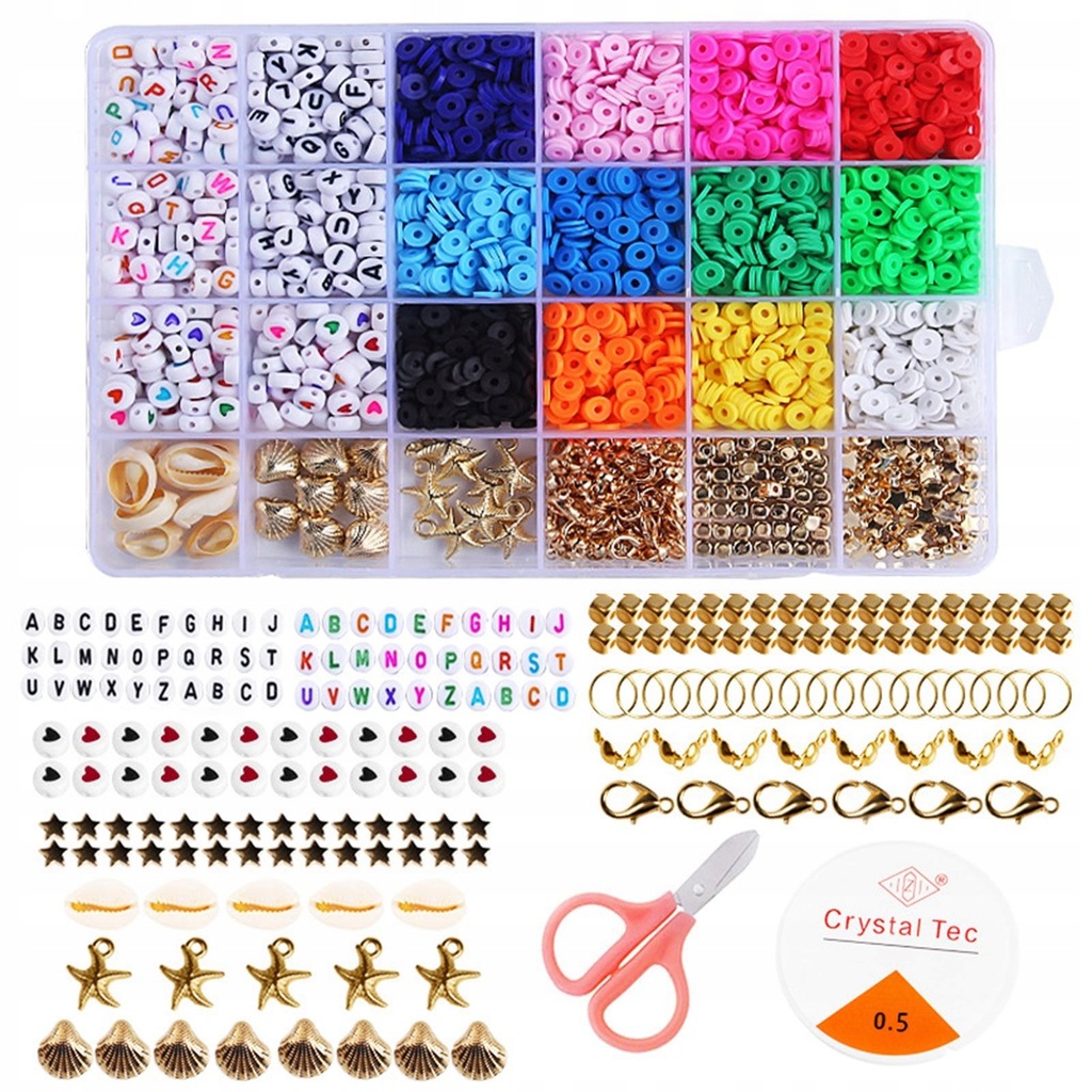 3006Pcs Polymer Clay Beads Spacer Beads Jewelry Making Bracelet Finding Kit