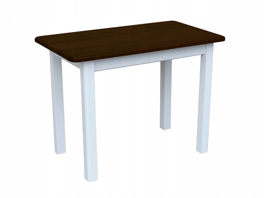 STÓŁ DREWNIANY 90x60 STOLIK KUCHENNY BIAŁY+BRĄZ - 10735000854 ...