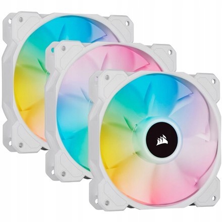 Corsair | Wentylator 120mm White PWM, Potrójny Pakiet z Lighting Node CORE
