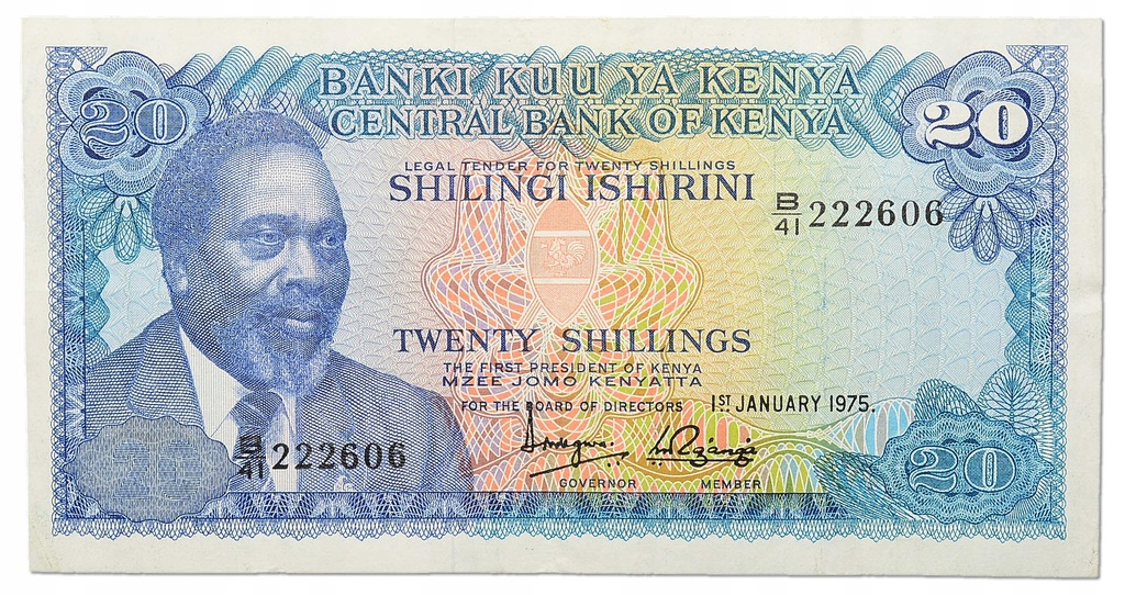 2.Kenia, 20 Szylingów 1975, P.13, St.3+