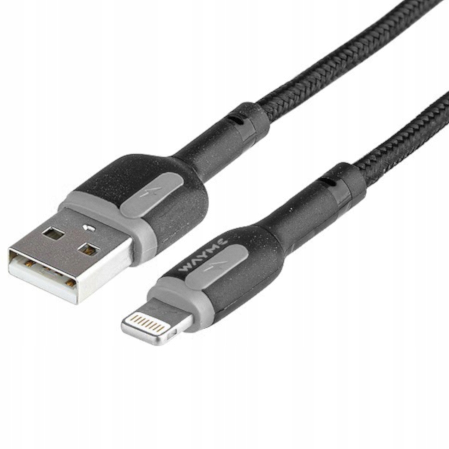 Kabel USB > Lightning, 100cm, oplot z mikrofibry + Alkotest jednorazowy