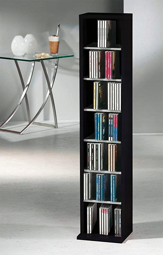 vcm WĄSKI SŁUPEK na płyty DVD/CD czarny 12204066656 oficjalne