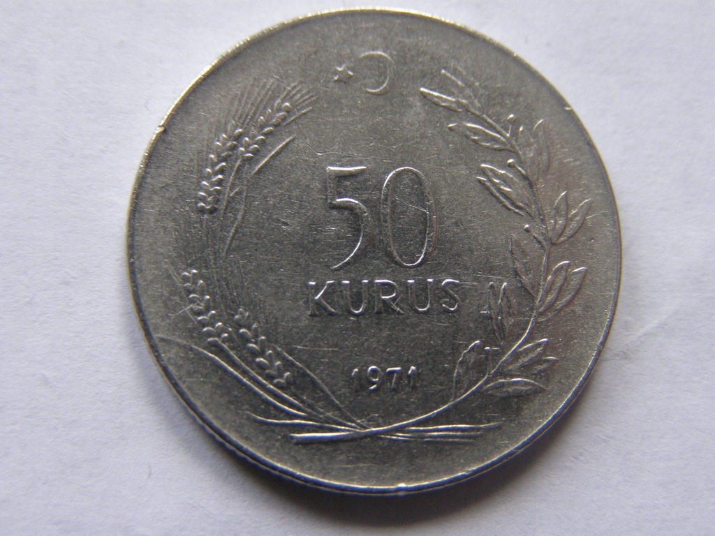 TURCJA TURKIYE 50 KURUS 1971 ROK BCM !!!!!!!! 0902