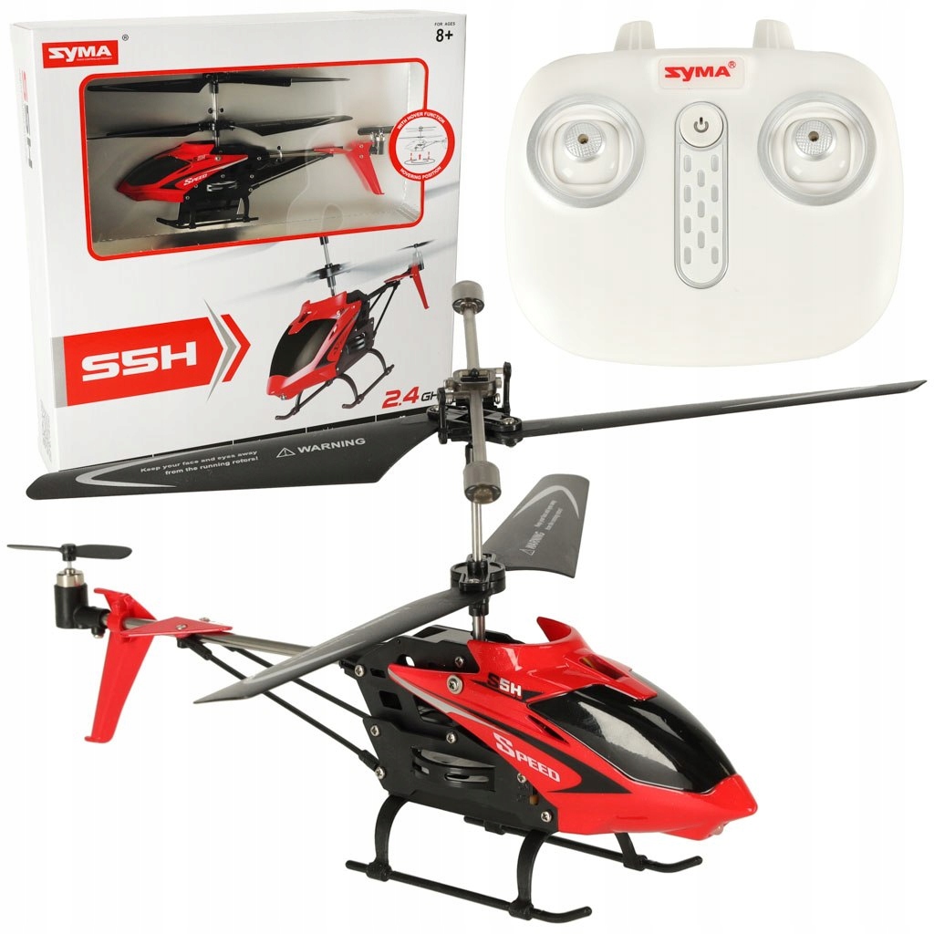 HELIKOPTER ZDALNIE STEROWANY NA PILOTA RC SYMA S5H 2.4GHZ RTF CZERWONY