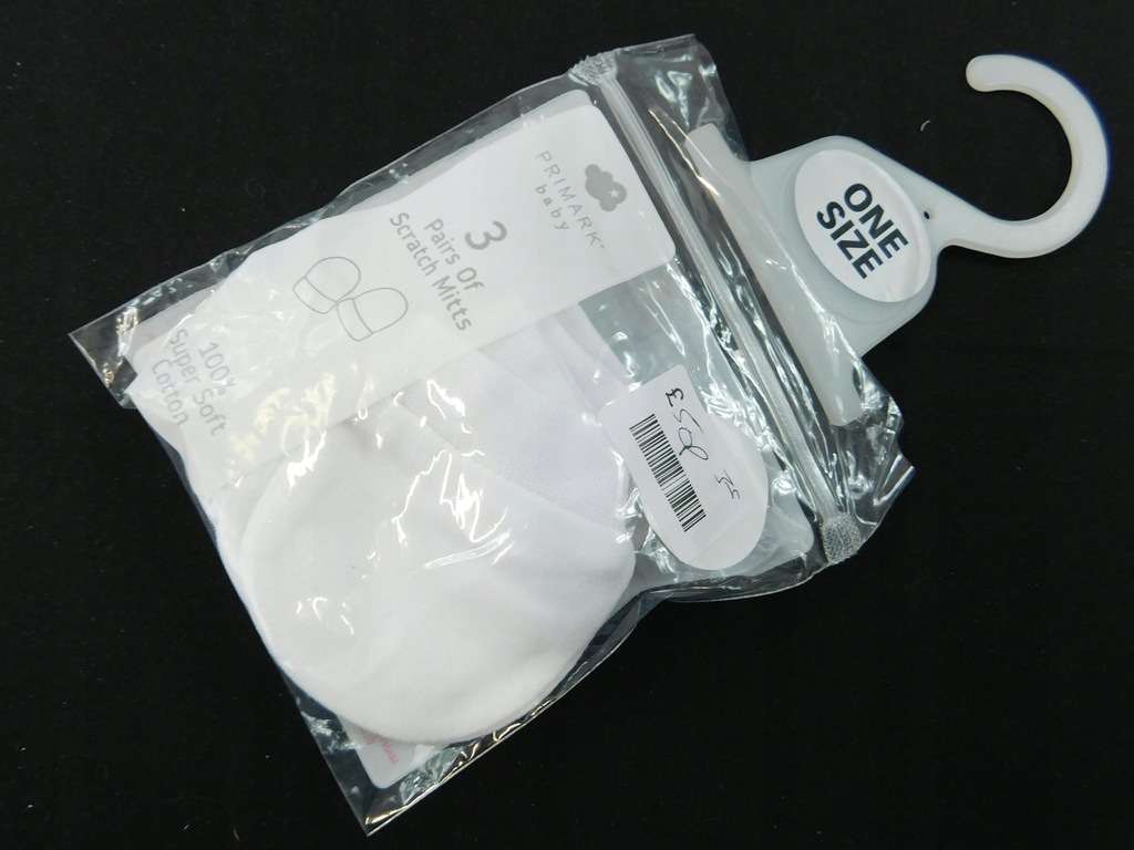 2408bt12 _ PRIMARK _ BIAŁE NIEDRAPKI 3PARY