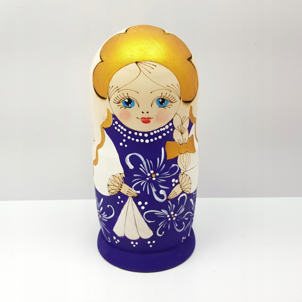 Matrioszka babuszka 5 laleczek Rzecz Ludowa Łowicz 15 cm rękodzieło