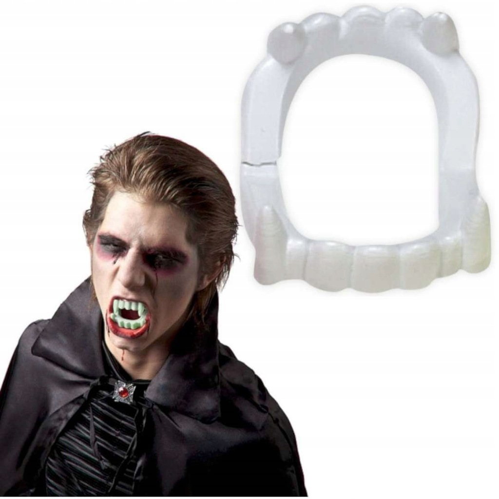 ZĘBY WAMPIR sztuczne KŁY szczęka HALLOWEEN dracula