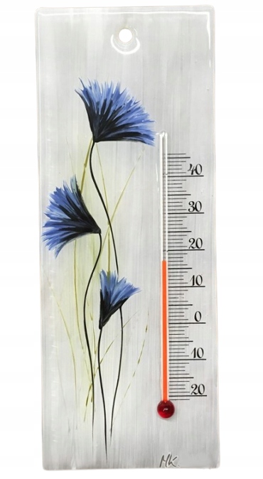 Termometr pokojowy szklany ozdobny chabry 22 X 8,5 CM MK