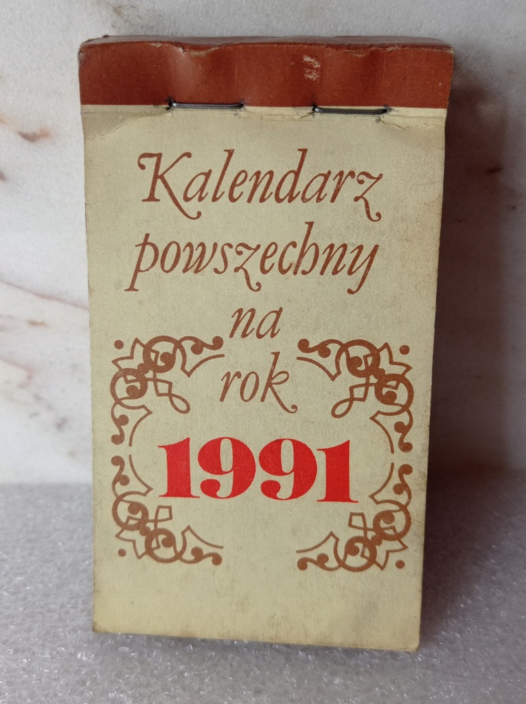 Kalendarz zdzierak listkowy PRL1991r książka i wie