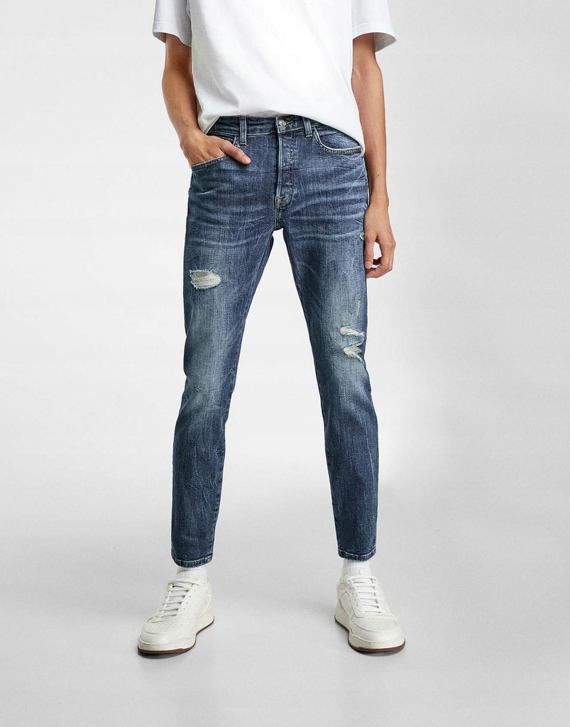 19F046 ZARA MAN_MK4 SPODNIE JEANS PRZETARACIA_W30