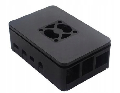 Czarna obudowa ABS Raspberry Pi 4B otwór na wentylator