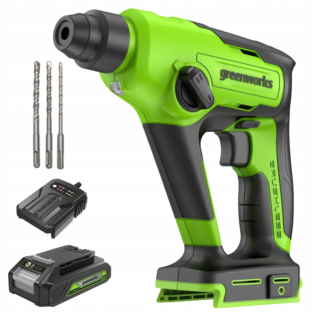 Greenworks 1.2J Brushless Rotary Hammer kit 2Ah