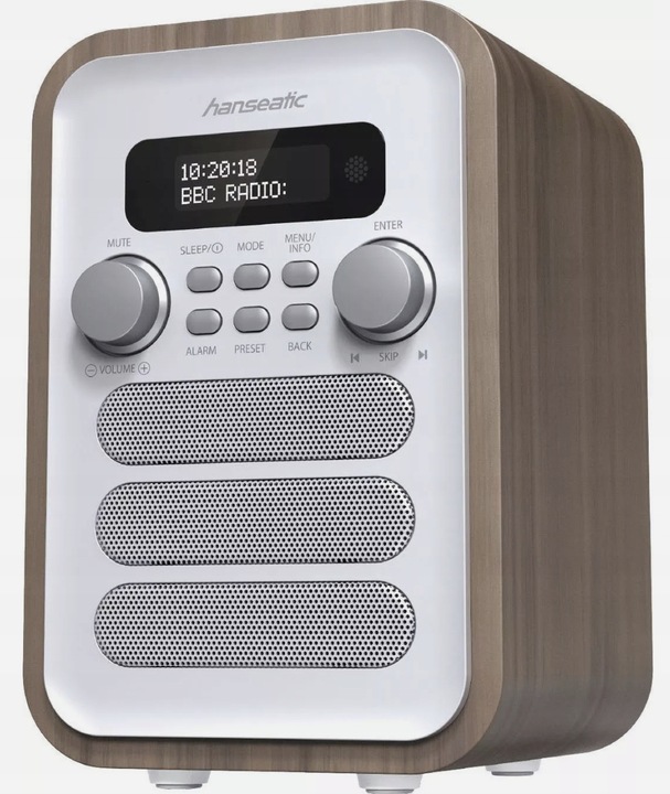 Radio sieciowe DAB, FM, Bluetooth Hanseatic HRA-23 Brązowo-Biały
