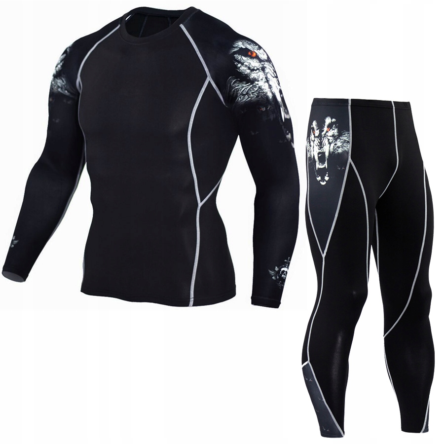 RASHGUARD LEGINSY kompresyjne WOLF wilk KOMPLET M