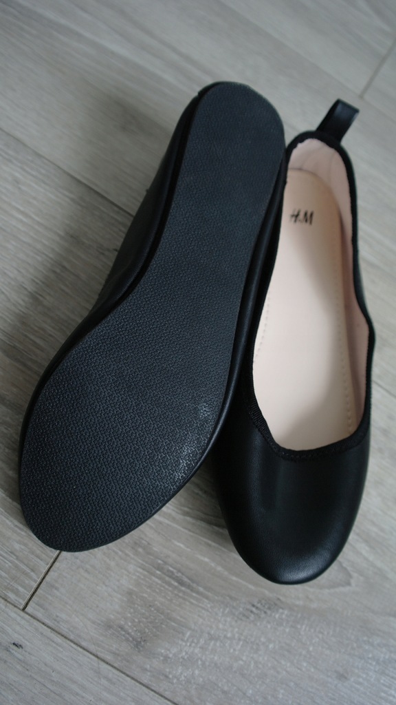 H&M baleriny czarne gładkie NOWE roz 35