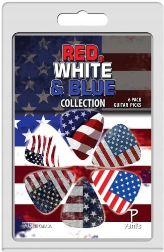 Zestaw Kostek Gitarowych - Perri's PP06 Red White & Blue USA