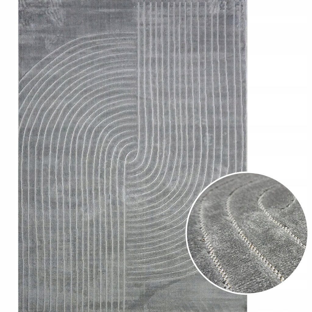 MODNY DYWAN DO SALONU SYPIALNI SZARY 120x180