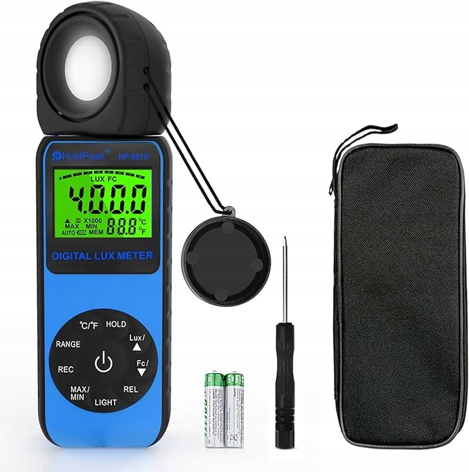 MIERNIK NATĘŻENIA OŚWIETLENIA DETEKTOR OBROTOWY 270° LUMENOMIERZ HOLDPEAK