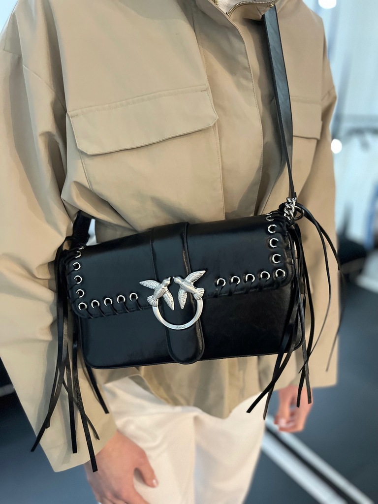 ちょん HOPE & Love Torebka Pinko Love One Top Handle Mini Z Ćwiekami Czarna