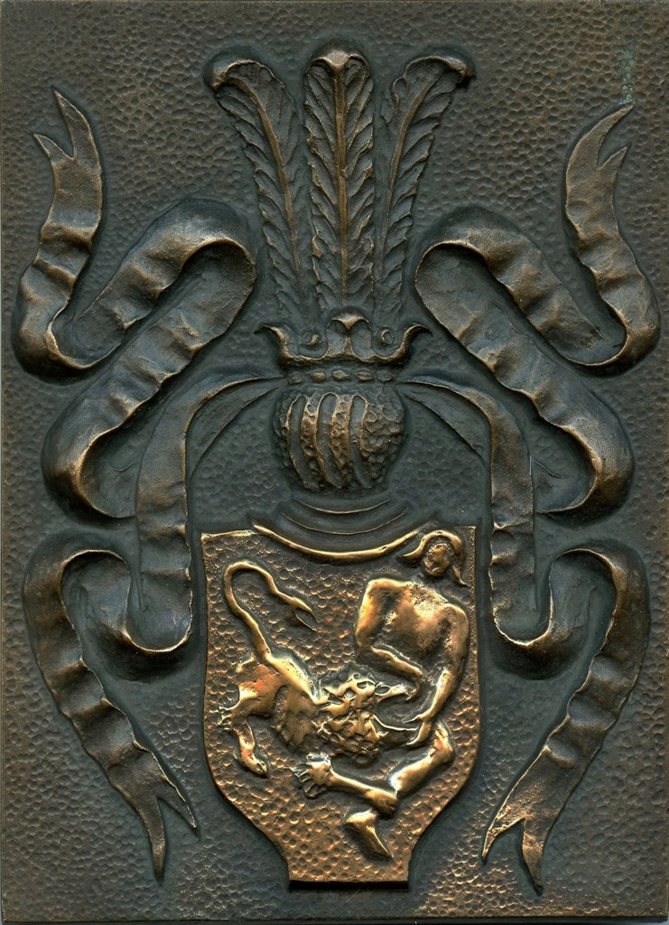 Plakieta Herb Szlachecki Samson XIX w. MOSIĄDZ 13297816524