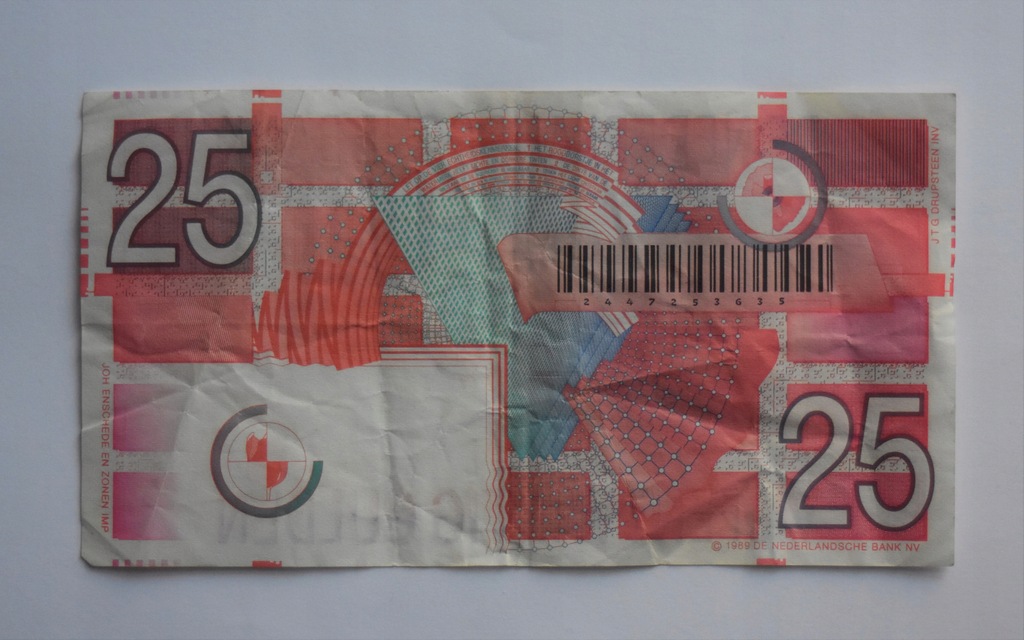 25 guldenów 1989 - banknot