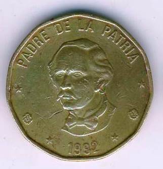 Dominikana 1 Peso 1992r.