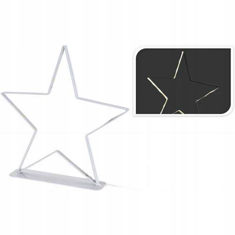Gwiazda stojąca dekoracja świąteczna 30 led 28cm biała