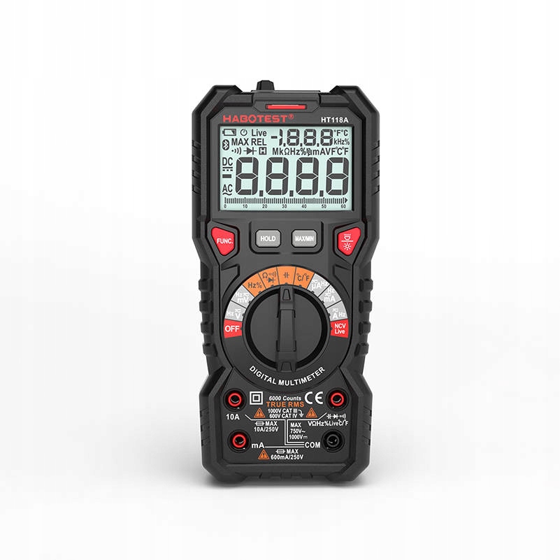 Multimetr cyfrowy z latarką Habotest HT118A, NCV