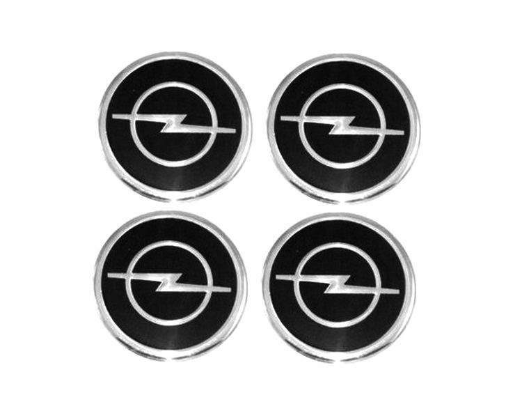 Naklejki na kołpaki emblemat Opel 90mm czarne alu