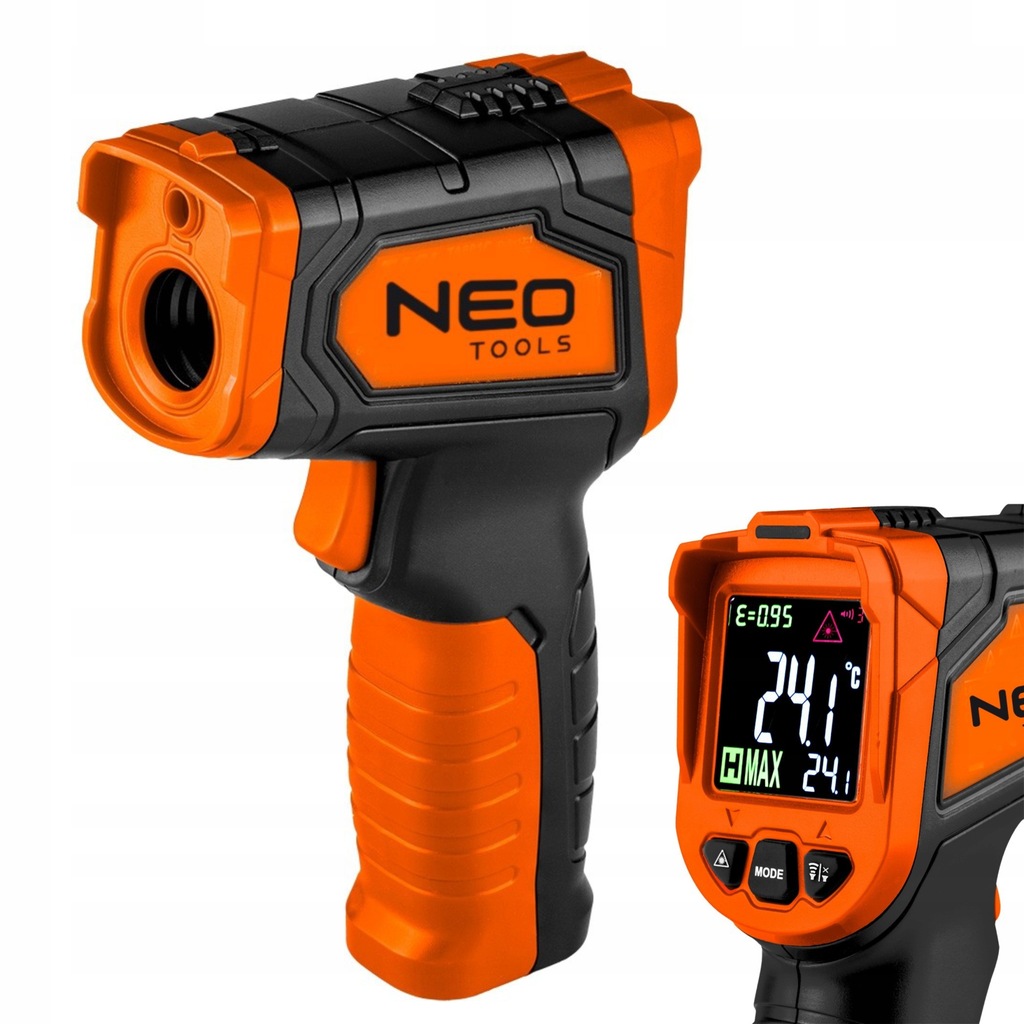 NEO PIROMETR MIERNIK TEMPERATUR BEZDOTYKOWY zakres -50 do +880st 2X1,5 AAA