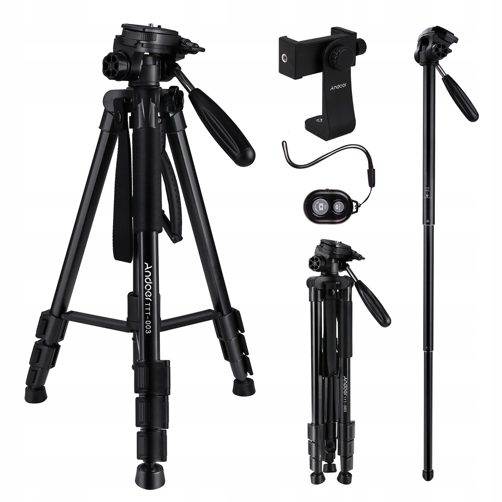 Andoer TTT-003 Fotografia 2-w-1 Statyw Monopod