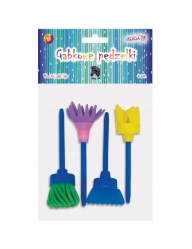 Pędzelki gąbkowe do malowania farbami 4 sztuki