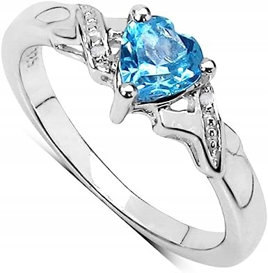 Blue Topaz:pozłacany 375 pierścionek