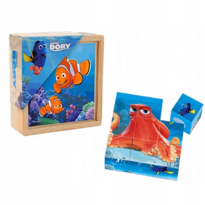 KLOCKI DREWNIANE DORY OBRAZKOWE, UKŁADANKA, PUZZLE