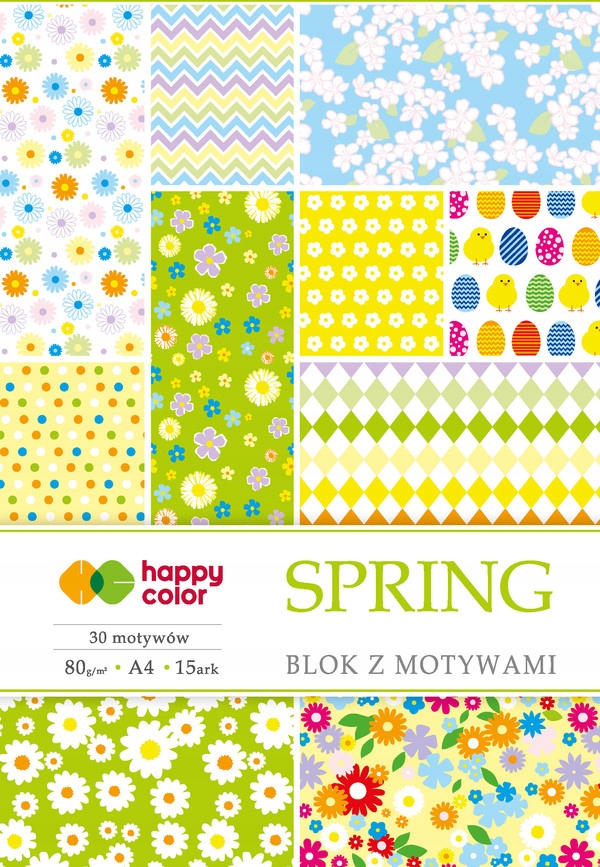 Blok happy color z motywami spring a4 15 arkuszy