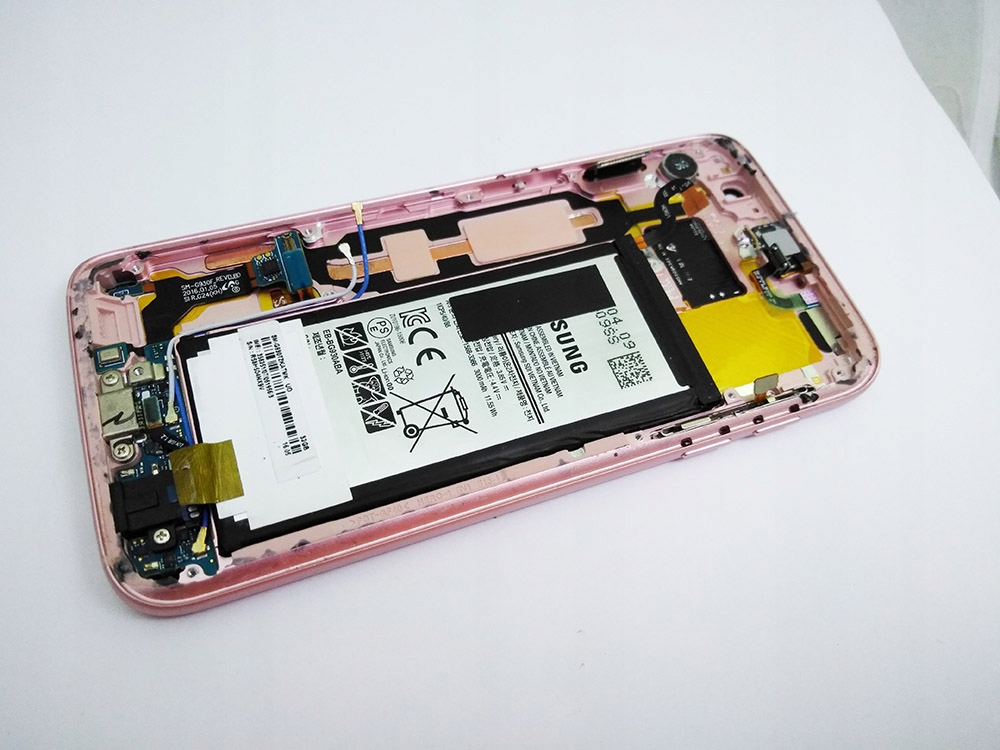 Oryg Ramka Głośnik Bateria Samsung S7 G930F Pink