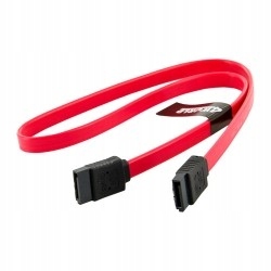 KABEL SATA 3 45CM ZATRZASK CZERWONY DO DYSKU HDD