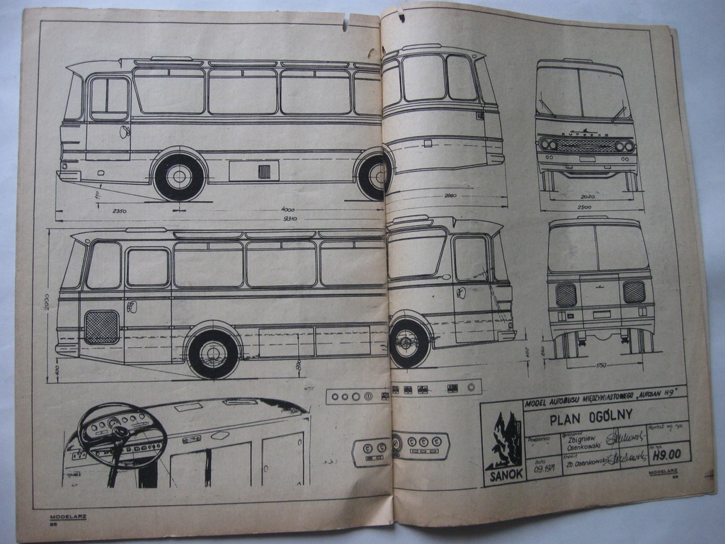 Autobus Autosan H9 - Plan MODELARZ rok 1972