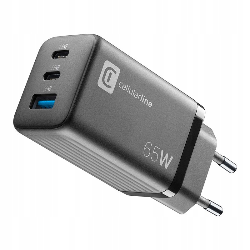 Cellularline Multipower Micro GaN - Ładowarka sieciowa 2x USB-C & USB-A