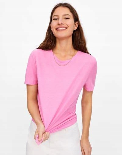 P2P119 ZARA__MI2 RÓŻOWY KLASYCZNY T-SHIRT__S