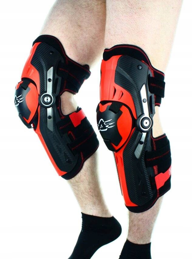Acerbis Nakolanniki Gorilla czarno czerwone ochraniacze na kolana Motocykl