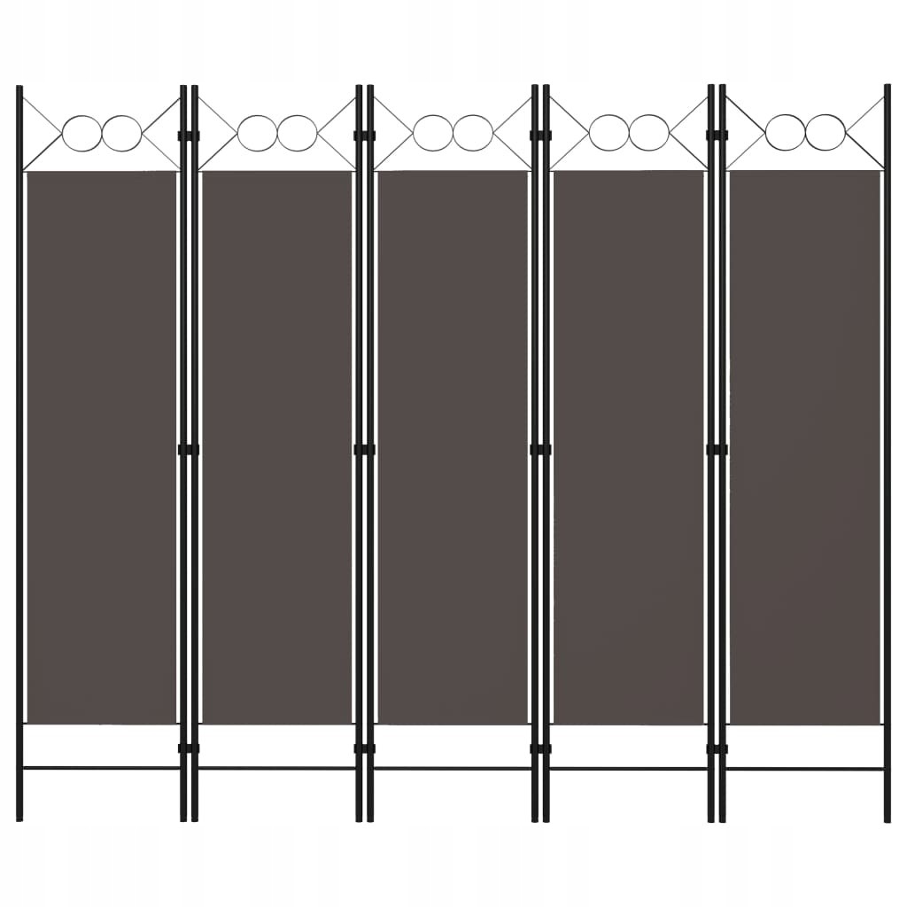 VidaXL Parawan 5-panelowy, antracytowy, 200 x 180