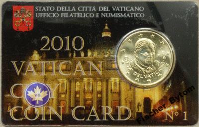 Watykan 2010r -50 Cent - Coin Card 1- Benedykt XVI